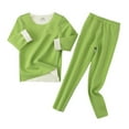 thumbnail image 1 of AWZXDE Boys Set Warm Base Layer Soft Lined Thermal Underwear Homewear for Kids Boys Girls Indoor Comfort Clothing Green,4-5 Years, 1 of 2