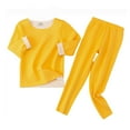 thumbnail image 1 of AWZXDE Boys Set Warm Base Layer Soft Lined Thermal Underwear Homewear for Kids Boys Girls Indoor Comfort Clothing Yellow,6-7 Years, 1 of 2
