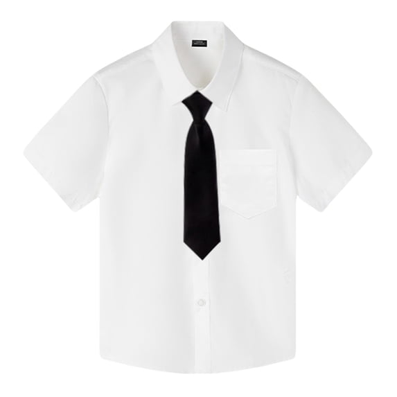 AWZXDE Boys Short Sleeve White Performance Shirt Pure Cotton Button Down Dress Shirt For Kids boys shirts A,150