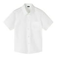 thumbnail image 1 of AWZXDE Boys Short Sleeve White Performance Shirt Pure Cotton Button Down Dress Shirt For Kids boys shirts B，130, 1 of 3