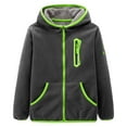thumbnail image 1 of AWZXDE Boys Hooded Soft Jacket Lightweight Windproof Kids Coats Boys For Sports And Winter Warm Coat Outerwear Activities Dark Gray, 1 of 6