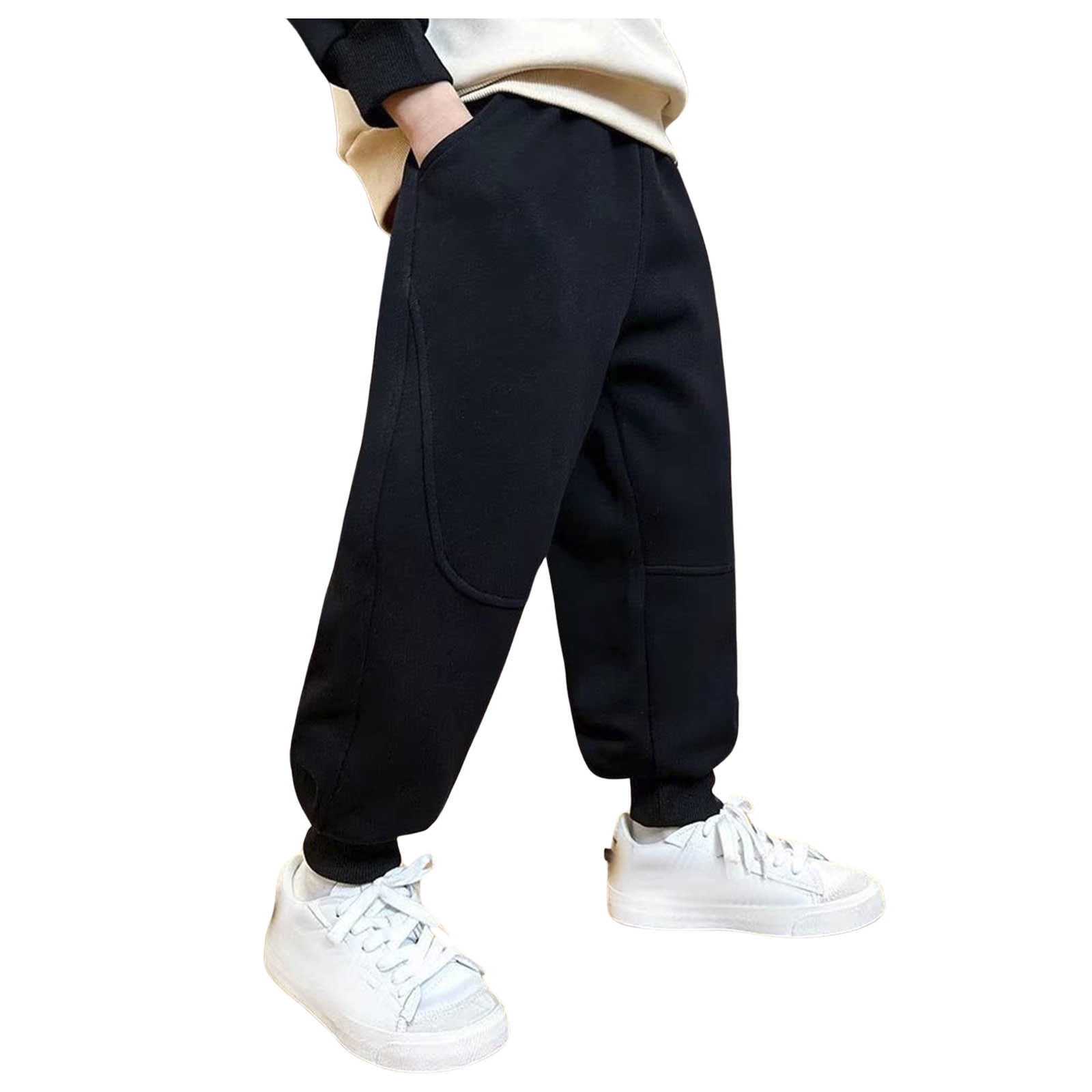 AWZXDE Boys'Solid Color Pocketed Elastic Jogger Sweatpants, Classic ...