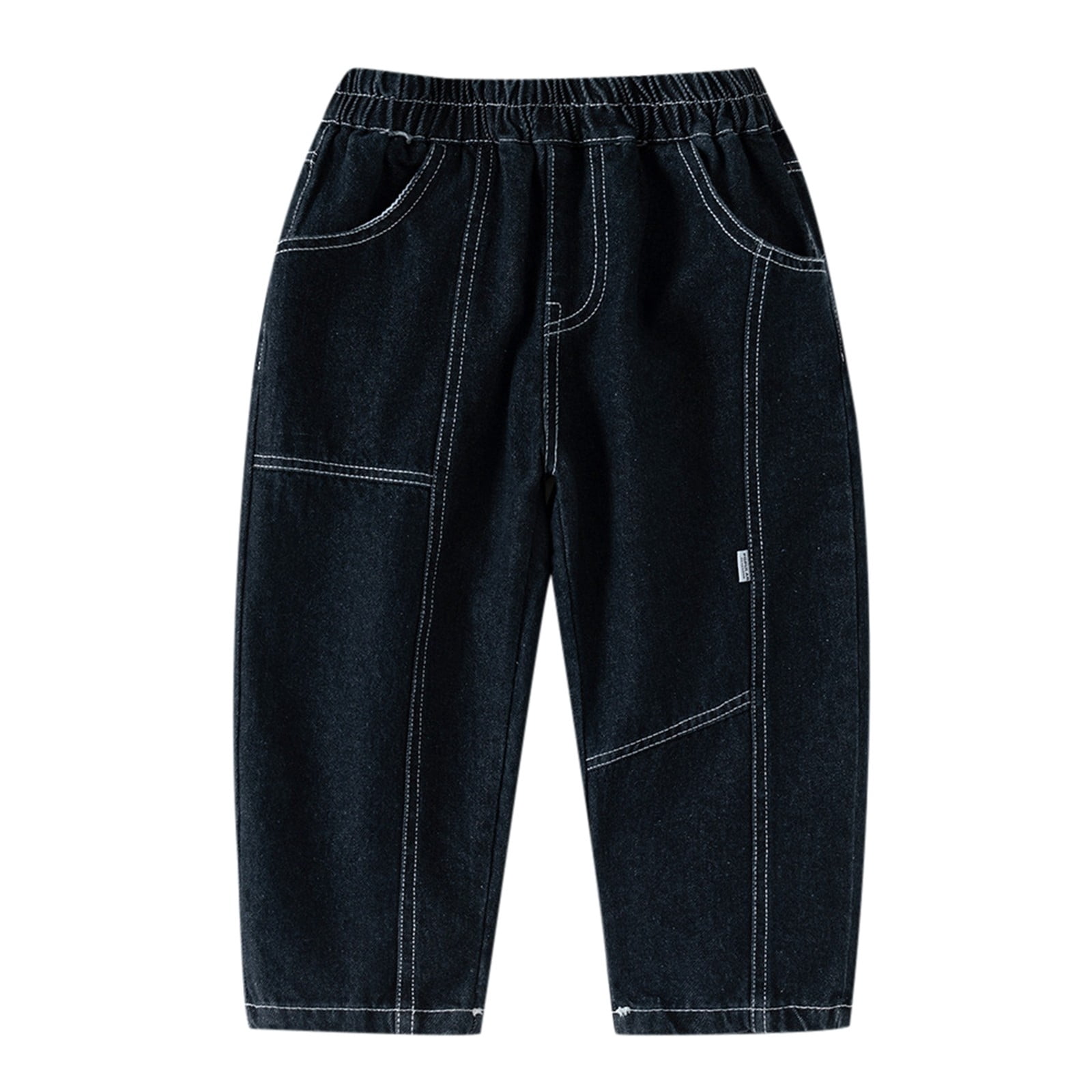 Stretchable Plain Pant In Jeans Stuff Black Color For Boy/Girl main image 1