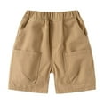 thumbnail image 1 of AWZXDE Boys Summer Casual Jogger Shorts for Toddler Kids and Baby Comfortable Solid Design Playwear Khaki, 1 of 3