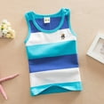 thumbnail image 1 of AWZXDE Boys Summer Tank Tops Rainbow Striped Sleeveless Muscle Shirt Comfortable Stretchy Casual Wear For Kids Age 3 To 14 Years Athletic Play Sky Blue,5-6 Years, 1 of 6