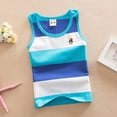 thumbnail image 1 of AWZXDE Boys Summer Tank Tops Rainbow Striped Sleeveless Muscle Shirt Comfortable Stretchy Casual Wear For Kids Age 3 To 14 Years Athletic Play Sky Blue,6-7 Years, 1 of 6