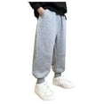 thumbnail image 1 of AWZXDE Boys Sweatpants Embossed Logo Elastic Waist Jogger Pants Stretch Casual Daily Play Trousers Grey - 12-13 Years, 1 of 7