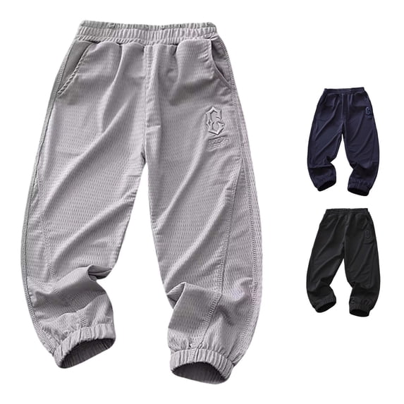 AWZXDE Boys Sweatpants Lightweight Stretch Casual Pants For Boys Elastic Waist Kids Sweatpants Relaxed Fit Boys Bottoms Suitable For Back To School Outdoor Play Everyday Loungewear - 9-10 Years