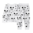 thumbnail image 1 of AWZXDE Boys Winter Pajamas Long Sleeve Two Piece Sleep Outfits Soft Knit Fabric Cartoon Skull Bone Star Spider Graphic For Fall Bedtime Wear, 1 of 5