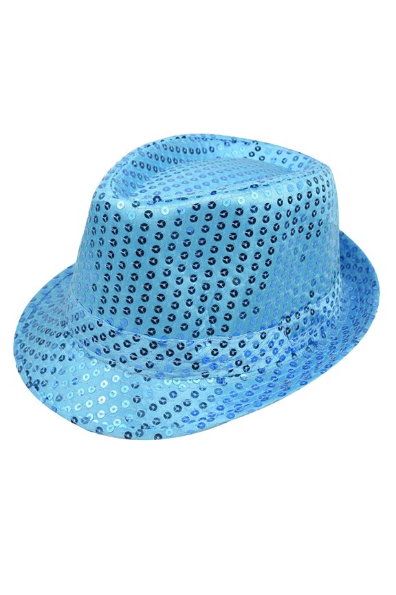 Carnival Sequined Gentleman Top Hat for Men Festive Party Accessory Blue