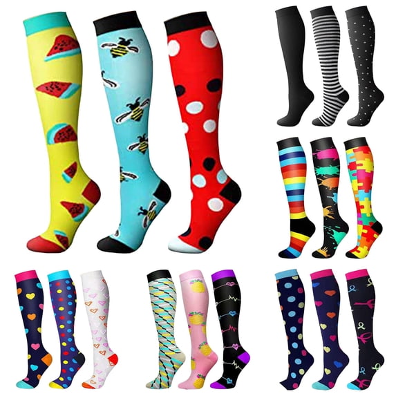AWZXDE Casual Knee‑High Socks Adult Knee High Socks Stretch Knit Graphic Print Socks for Party Daily Fashion And Themed Outfit Matching