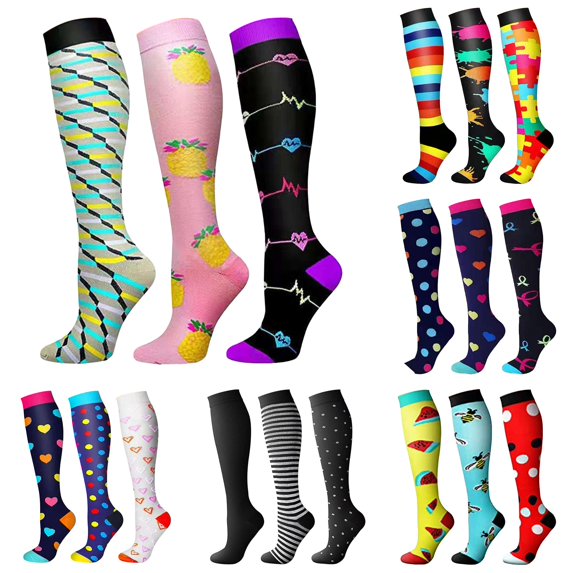 AWZXDE Casual Knee‑High Socks Adult Knee High Socks Stretch Knit Graphic Print Socks for Party Daily Fashion And Themed Outfit Matching