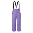 thumbnail image 1 of AWZXDE Casual Thickened Warm Kids Winter Clothes For Boys And Girls Pants Overalls Snow Pants Purple，130, 1 of 3