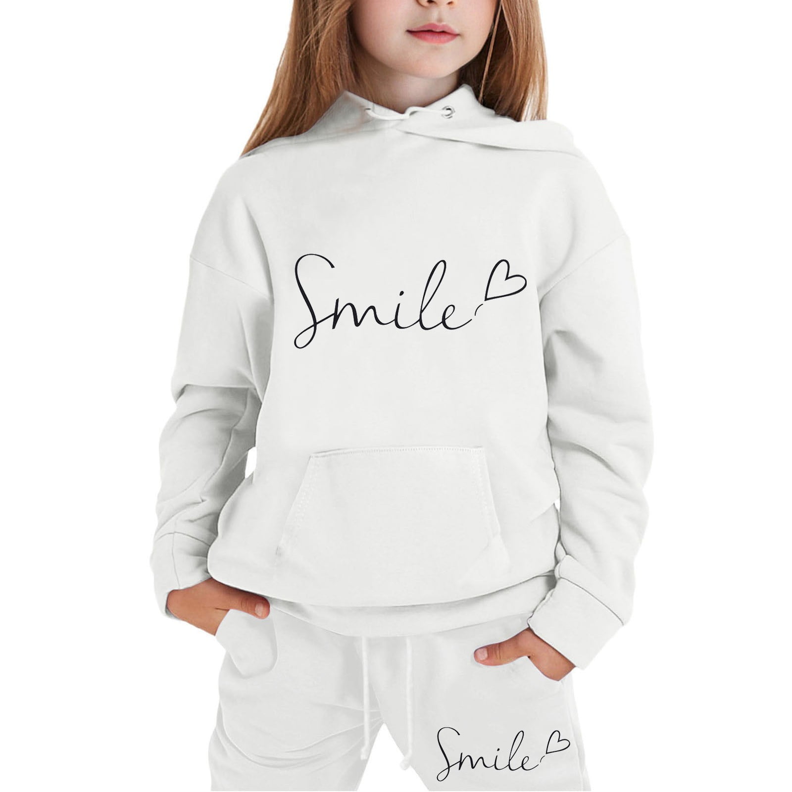 Children's Graphic Long Sleeve Hoodie and Pants Set