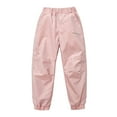 thumbnail image 1 of AWZXDE Children Outdoor Pants Weather Resistant for Boys and Girls Big Kids with Warm Interior Cool Weather Snow Joggers Pink，5-6 Years, 1 of 9
