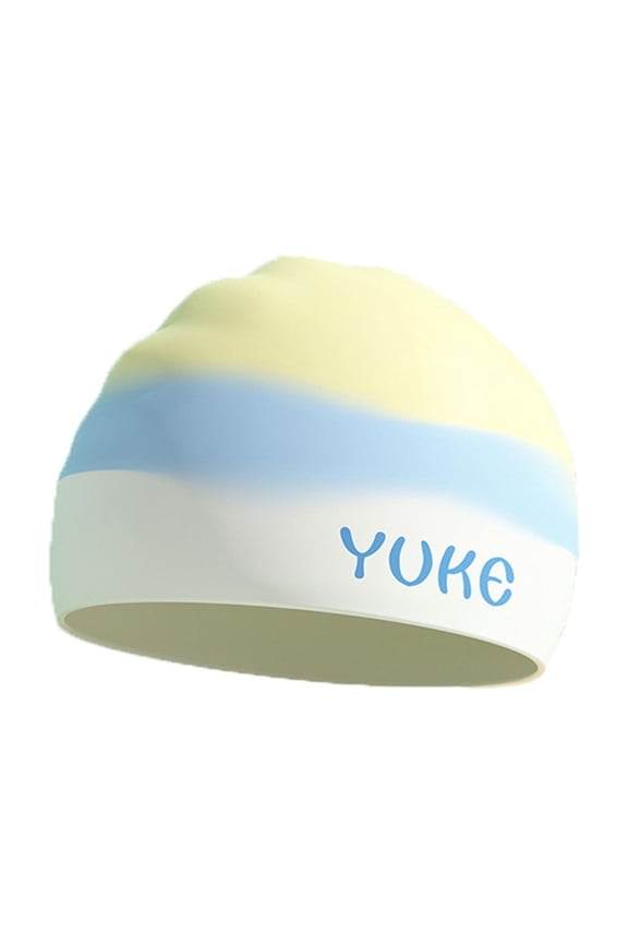 Children Silicone Swimming Caps Cartoon Cute Non Constricting For Boys Girls Baby Hats Ear Protection Yellow