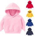 thumbnail image 1 of AWZXDE Children Solid Pullover Hoodie Toddler Girls Boys Hoodies Sweatshirt Plus Babies Casual Cozy Tops Pink,18-24 Months, 1 of 3