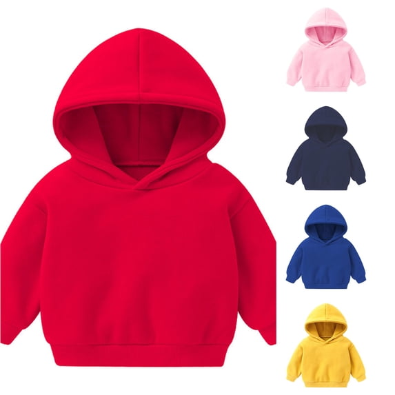 AWZXDE Children Solid Pullover Hoodie Toddler Girls Boys Hoodies Sweatshirt Plus Babies Casual Cozy Tops Red,3-4 Years