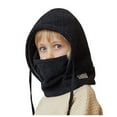 thumbnail image 1 of AWZXDE Children Hat With Integrated Neck Gaiter And Nose Cover One Piece Winter Hat Soft Lined Ear Warm Boys Winter Hat For Cold Weather Black, 1 of 6