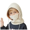 thumbnail image 1 of AWZXDE Children Hat With Integrated Neck Gaiter And Nose Cover One Piece Winter Hat Soft Lined Ear Warm Boys Winter Hat For Cold Weather White, 1 of 4