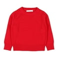 thumbnail image 1 of AWZXDE Childrens Sweater Pullover Round Neck Solid Color Casual Fashion Versatile for Autumn Winter Daily Wear Base Layer Soft Knit Red，18-24Months, 1 of 4