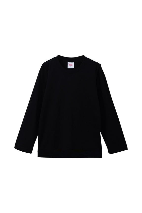 Classic Girls Solid Color Long Sleeve Shirt,Casual Stretch Tee Top for Kids,Basic Crewneck Everyday Playwear Toddler Girl Black,18-24 Months