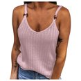 thumbnail image 1 of AWZXDE Cotton Tops for Women Fashion Solid Color Sleeveless Knitted Spaghetti Strap Cami Top, 1 of 5