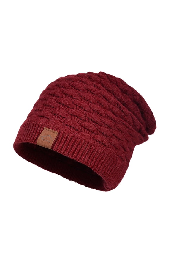 Couple Winter Hats For Men And Women Europe Style Warm Ear Cover Thick Woolen Knitted Beanie Red