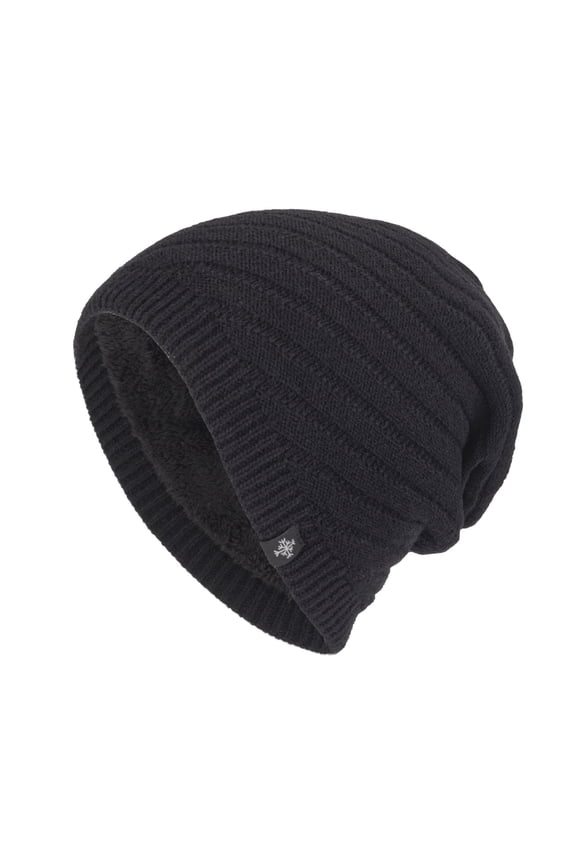Couple Winter Hats For Men And Women Sport Style Solid Comfortable Lined Warm Knitted Wool Beanie For Outdoor Black