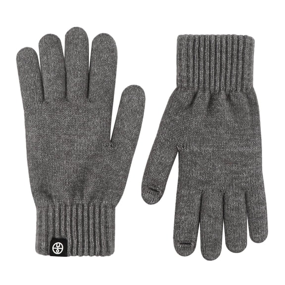 AWZXDE Couples Matching Winter Knitted Fingerless Gloves Touchscreen Thermal Warm Lined Warm Gloves for Women and Him for Outdoor Activities Cold Weather Grey,One Size