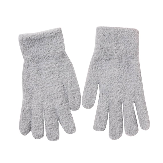 AWZXDE Couple Winter Cycling Gloves Windproof Wool Knit Thick Solid Color Warm Gloves For Men And Women Touchscreen Grey