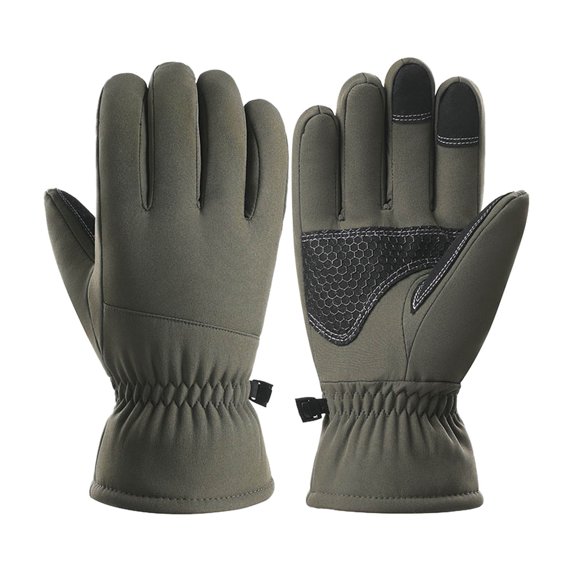 AWZXDE Couples Winter Outdoor Ski Gloves Thick Thermal Windproof Cycling Gloves for Men and Women Army Green,L