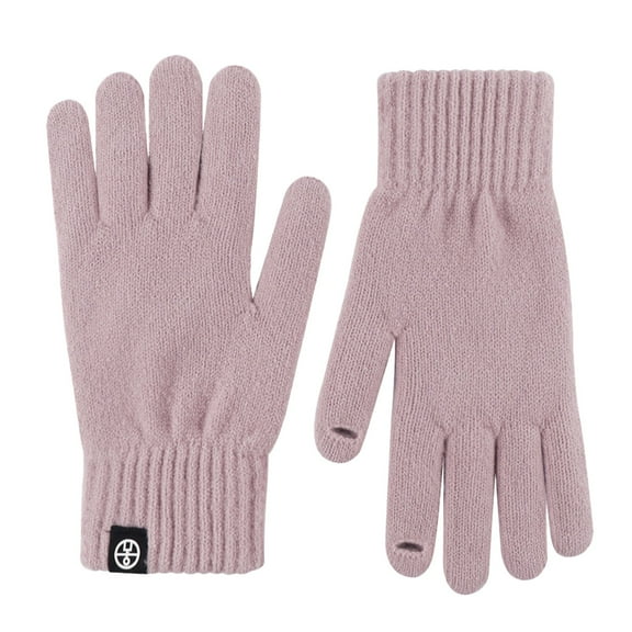 AWZXDE Couples Winter Outdoor Warm Cold Wool Knitted Gloves Solid Color Adult Open Touchscreen Gloves for Versatile Use Purple,One Size