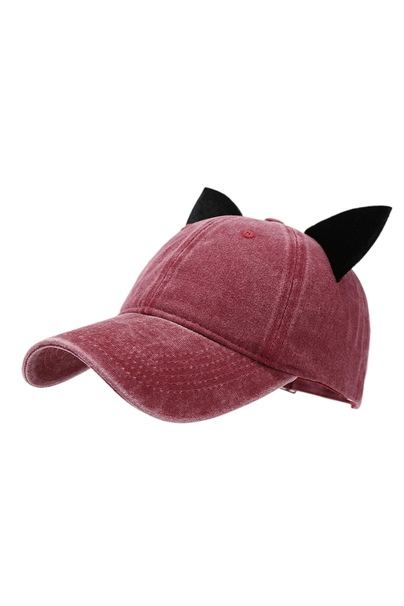 Cute Velvet Cat Ear Baseball Cap Women's Soft Top Dad Hat Student Couple Novelty Cap
