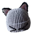 thumbnail image 1 of AWZXDE Cute Animal Themed Knit Hat For Toddlers Toddler Hat Cat Ears Design Kids Winter Hat Warm Soft Yarn For Boys And Girls Grey, 1 of 3