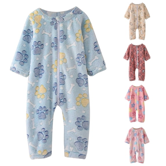 AWZXDE Cute rompers for girls Toddlers Girl Romper Girls Jumpsuits Coverall Outfits Heart Print Long Sleeve For Fall Winter Home Lounging Blue - 2-3 Years