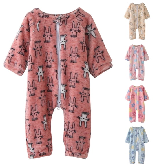 AWZXDE Cute rompers for girls Toddlers Girl Romper Girls Jumpsuits Coverall Outfits Heart Print Long Sleeve For Fall Winter Home Lounging Red - 6-12 Months