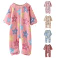 thumbnail image 1 of AWZXDE Cute rompers for girls Toddlers Girl Romper Girls Jumpsuits Coverall Outfits Heart Print Long Sleeve For Fall Winter Home Lounging Yellow - 2-3 Years, 1 of 6