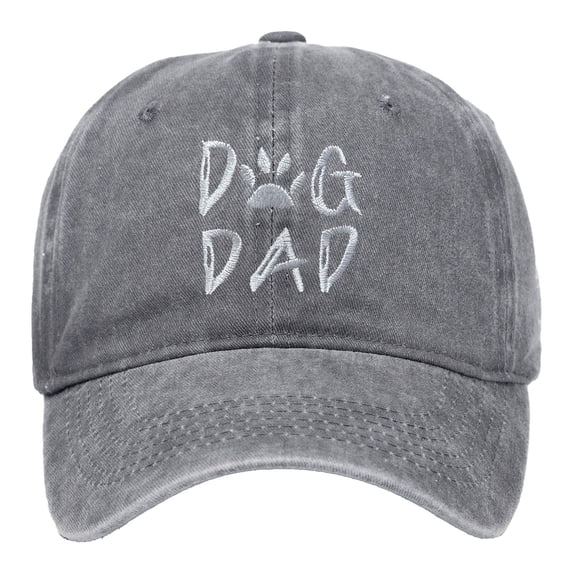 AWZXDE Dog Dad Embroidered Baseball Cap Adjustable Sun Hat for Outdoor Casual Wear Grey,One Size