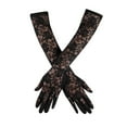 thumbnail image 1 of AWZXDE Elegant Floral Lace Opera Gloves for Weddings Parties and Events - 1920s Stretchy Design for Adults - Ideal Flapper Accessory Black,45, 1 of 4