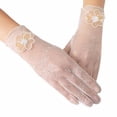 thumbnail image 1 of AWZXDE Elegant Women Short Lace Gloves for Riding and Wedding Breathable Sunscreen Design in Black White,One Size, 1 of 3