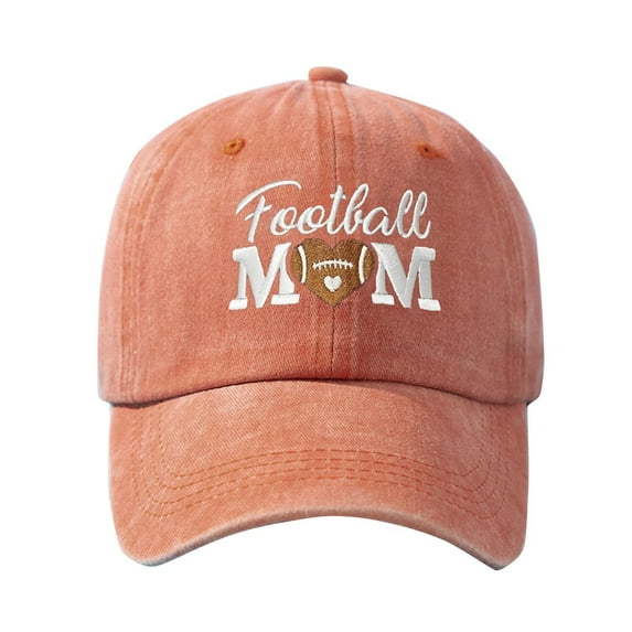 AWZXDE Embroidered FOOTBALL MOM Washed Baseball Cap Unisex Casual Outdoor Breathable Shade Hat