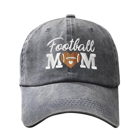 AWZXDE Embroidered FOOTBALL MOM Washed Baseball Cap Unisex Casual Outdoor Breathable Shade Hat