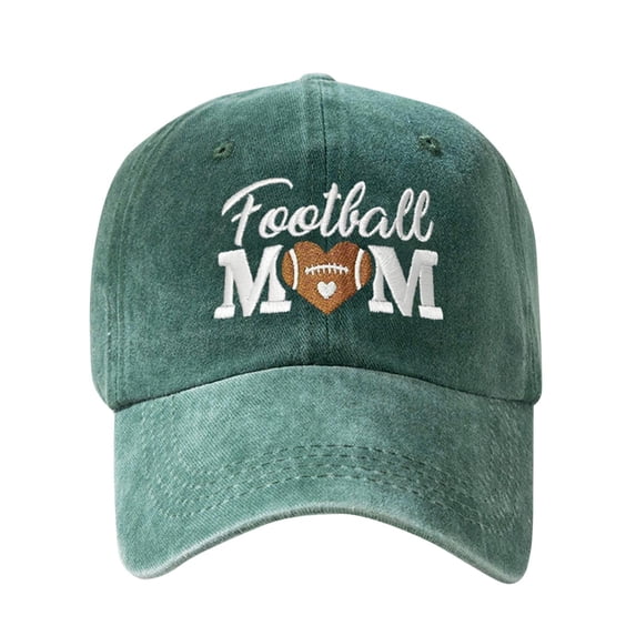 AWZXDE Embroidered FOOTBALL MOM Washed Baseball Cap Unisex Casual Outdoor Breathable Shade Hat