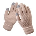 thumbnail image 1 of AWZXDE Fashion Touchscreen Gloves for Women - Warm Knit Mittens for Cold Weather Elastic Winter Handwear Beige,One Size, 1 of 4