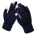 thumbnail image 1 of AWZXDE Fashion Touchscreen Gloves for Women - Warm Knit Mittens for Cold Weather Elastic Winter Handwear Navy,One Size, 1 of 4