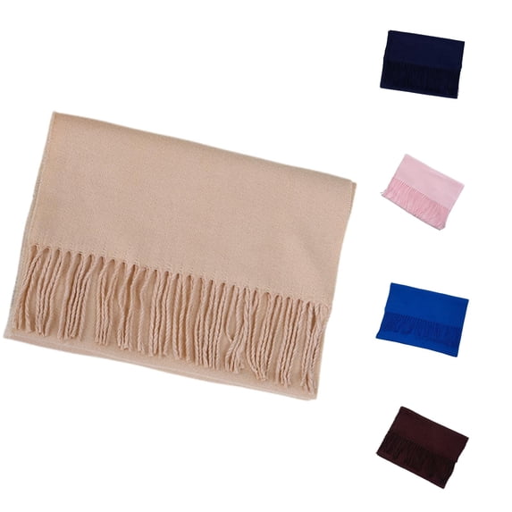 AWZXDE Fashionable Soft Texture Comfortable Universal Classic Autumn Winter Scarf For Women Men Warm Lightweight Accessory Beige
