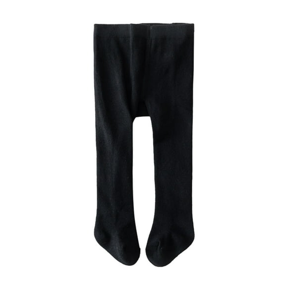 AWZXDE Girls'Baby Stretchy Solid Color Tights Pants, Comfy Slim Fit Leggings for Toddler,Basic Bottoms Black,9-18 Months