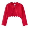 thumbnail image 1 of AWZXDE Girls Casual Knit Cardigan Sweater Open Front Top Soft Comfortable For Everyday Wear Red 18-24 Months, 1 of 3