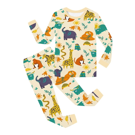 AWZXDE Girls Casual Long Sleeve Top And Pants Soft Play Outfit Comfortable Daily Wear Toddler Kids Two Piece Light Yellow,5-6 Years
